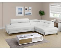 Ledersofa Ecksofa LITTORAL - Weiß - Ecke Rechts