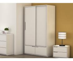 Kleiderschrank LUCILE - 2 Türen, 2 Schubladen - Weiß