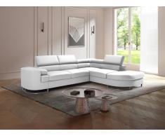 Ecksofa mit Schlaffunktion - Ecke rechts - Kunstleder - Weiß - MYSEN II