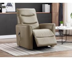 Relaxsessel PALVIN - Leder - Taupe