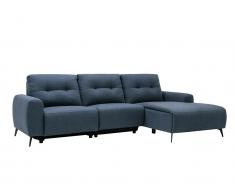 Relaxsofa Ecksofa - Ecke Rechts - Melierter Stoff - Blau - NERUDA