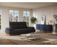 Sofa 3-Sitzer mit verstellbarer Rückenlehne - 3D-Stoff - Anthrazitgrau - MERCOTA