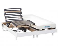 Matratzen elektrischer Lattenrost 2er-Set Memory Schaum HERACLES - Weiß - 2x70x190 cm
