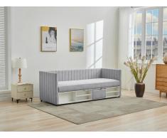 Bett Klappsofa mit Bettkasten - 80 x 200 cm - Stoff - Grau - LAOZIA