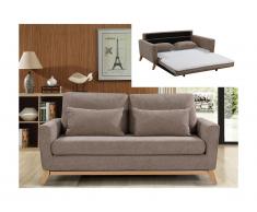 Schlafsofa mit Matratze 3-Sitzer BOSKO - Stoff - Taupe