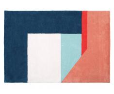 Teppich mit geometrischem Muster gewebt - Baumwolle - 160 x 230 cm - Mehrfarbig - BAKAR