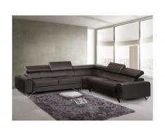 Ecksofa Leder ARONE - Büffelleder - Braun