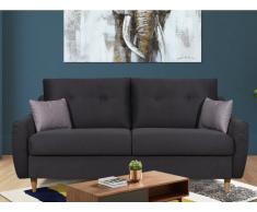 Schlafsofa mit Matratze 3-Sitzer MORANE - Stoff - Anthrazit