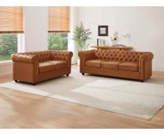 Sofa 3-Sitzer & 2-Sitzer - Rindsleder - Camelfarben - CHESTERFIELD