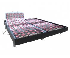 Relax-Lattenrost 2x78 Tellermodule schwarzes Holz von DREAMEA - 2x100x200 cm - OKIN-Motoren