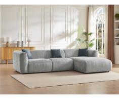 Ecksofa - Ecke rechts - Stoff - Grau - TANCAVO