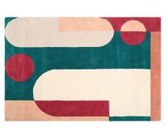 Teppich mit geometrischem Muster gewebt - Baumwolle - 160 x 230 cm - Mehrfarbig - MURSKO