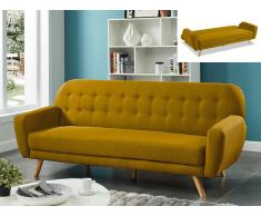 Schlafsofa Klappsofa 3-Sitzer - Stoff - Ocker - LELIO