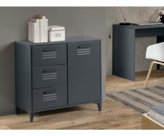 Sideboard SEATTLE - 1 Tür & 3 Schubladen - Anthrazit