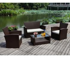 Polyrattan Lounge Sitzgruppe Arequipa (4-tlg.) - Braun