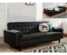 Schlafsofa Klappsofa Leder Eleanor - Schwarz