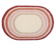 Ovaler Teppich gewebt - Baumwolle - 150 x 230 cm - Rosa - SISAK