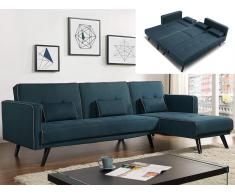 Ecksofa Schlafsofa Klappsofa Stoff Calobra - Blaugrün