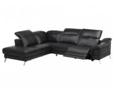 Relaxsofa elektrisch Leder Ecksofa SARDAIGNE II - Schwarz - Ecke Links