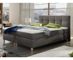 Boxspringbett Stoff Poupoupidou - 160 x 200 cm - Grau