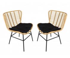Gartensessel 2er-Set Polyrattan NICOYA