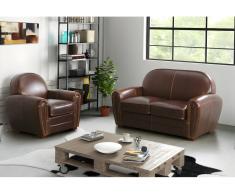 Clubsofa & Clubsessel Leder Baudoin 2+1 - Braun