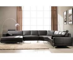 XXL Wohnlandschaft Leder U-Form Donatello II - Braun - Ecke Links