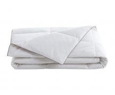 Anti-Milben-Bettdecke - Bezug aus 100 % Perkal - 220 x 240 cm - Daunen- & Federfüllung - 300 g/m² - Weiß mit taupefarbener Ziernaht - FEATH von PALACIO