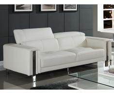 Sofa 3-Sitzer - Kunstleder - Weiß - MAROUA