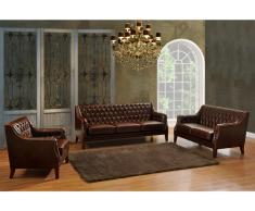 Couchgarnitur Leder 3+2+1 COLBERT - Braun