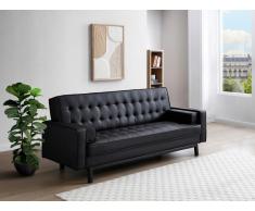 Schlafsofa Klappsofa - Kunstleder - Schwarz - ELEANOR II