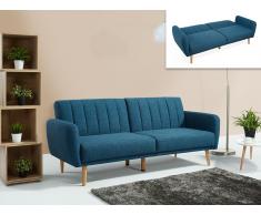 Schlafsofa Klappsofa Stoff VENLO - Retro Look - Blau
