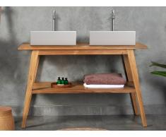 Badmöbel mit Doppelwaschbecken - Teakholz - 120 cm - BOBOTSARI