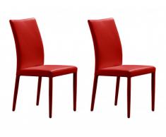Stuhl Leder 2er-Set Atalante - Rot