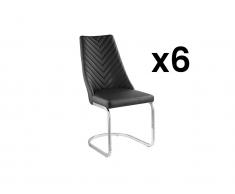 Stuhl Freischwinger 6er-Set ALFEO - Schwarz