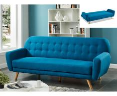 Schlafsofa Klappsofa 3-Sitzer Stoff LELIO - Blau