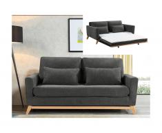 Schlafsofa mit Matratze 3-Sitzer BOSKO - Stoff - Anthrazit
