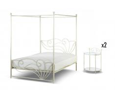Sparset IMPERATRICE: Himmelbett 160 x 200 cm + 2 Nachttische