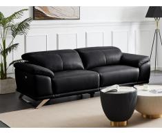 Relaxsofa 3-Sitzer elektrisch - Rindsleder - Schwarz - AZIDEE II