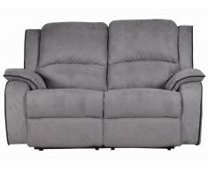 Relaxsofa 2-Sitzer - Microfaser - Grau - HERNANI
