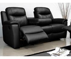 Relaxsofa Leder 3-Sitzer Evasion - Schwarz