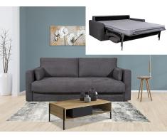 Schlafsofa mit Matratze 3-Sitzer WALLACE - Stoff - Grau