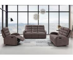 Relaxsessel Fernsehsessel GIORGIA - Stoff - Braun