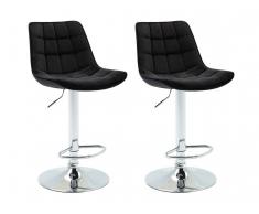 Barhocker 2er-Set LIMA - Samt & Metall - Schwarz
