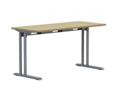 EXPERT Schreibtisch mit C-Fuß-Gestell und Kabelkanal, rechteckig, 60cm tief