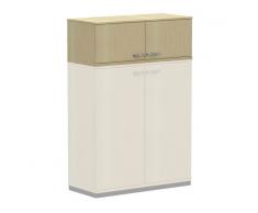 WORK 1-OH Aufsatz-Flügeltürenschrank, Aktenschrank, 100cm breit