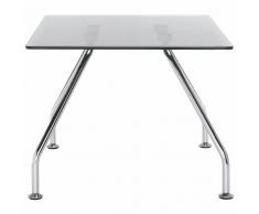MODY Loungetisch mit 4-Fuß-Gestell aus Stahl, Tischplatte aus Glas