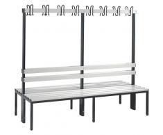 C+P Doppelseitige Garderobenbank mit 2 x 6 Füßen, b196xt75xh165cm