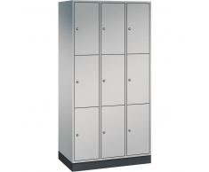 C+P Garderobenschrank mit durchgehenden Türen, 3x3 Fächern, b92xt49xh195cm