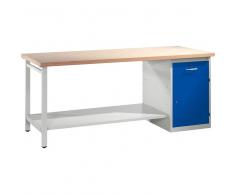 C+P Werkbank mit Fuß und Standschrank, b200xt70xh85cm